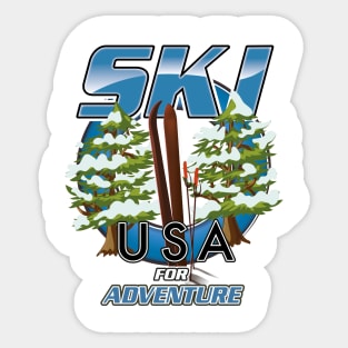 Ski USA For adventure Sticker